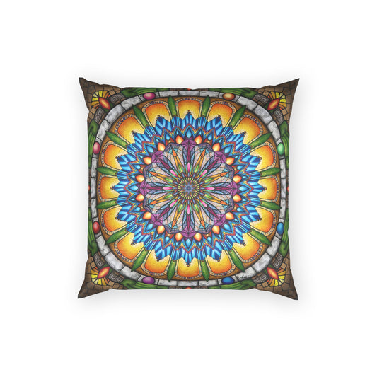Pacio, Adam - Emerald Arrows Mandala - Poly Velvet Pillow