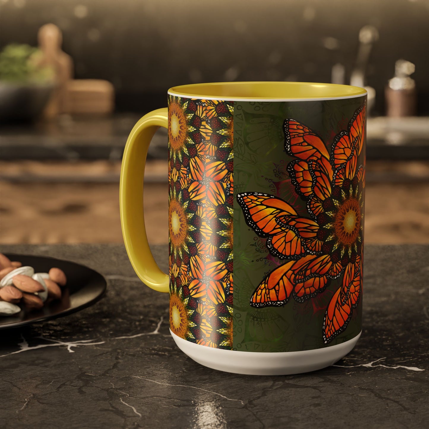 Pacio, Adam - Monarch Butterfly Mandala - Colorful Accent Mugs