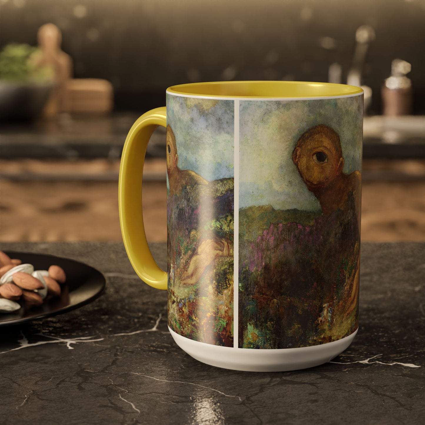 Redon, Odilon - The Cyclops (1914) - Colorful Accent Mugs