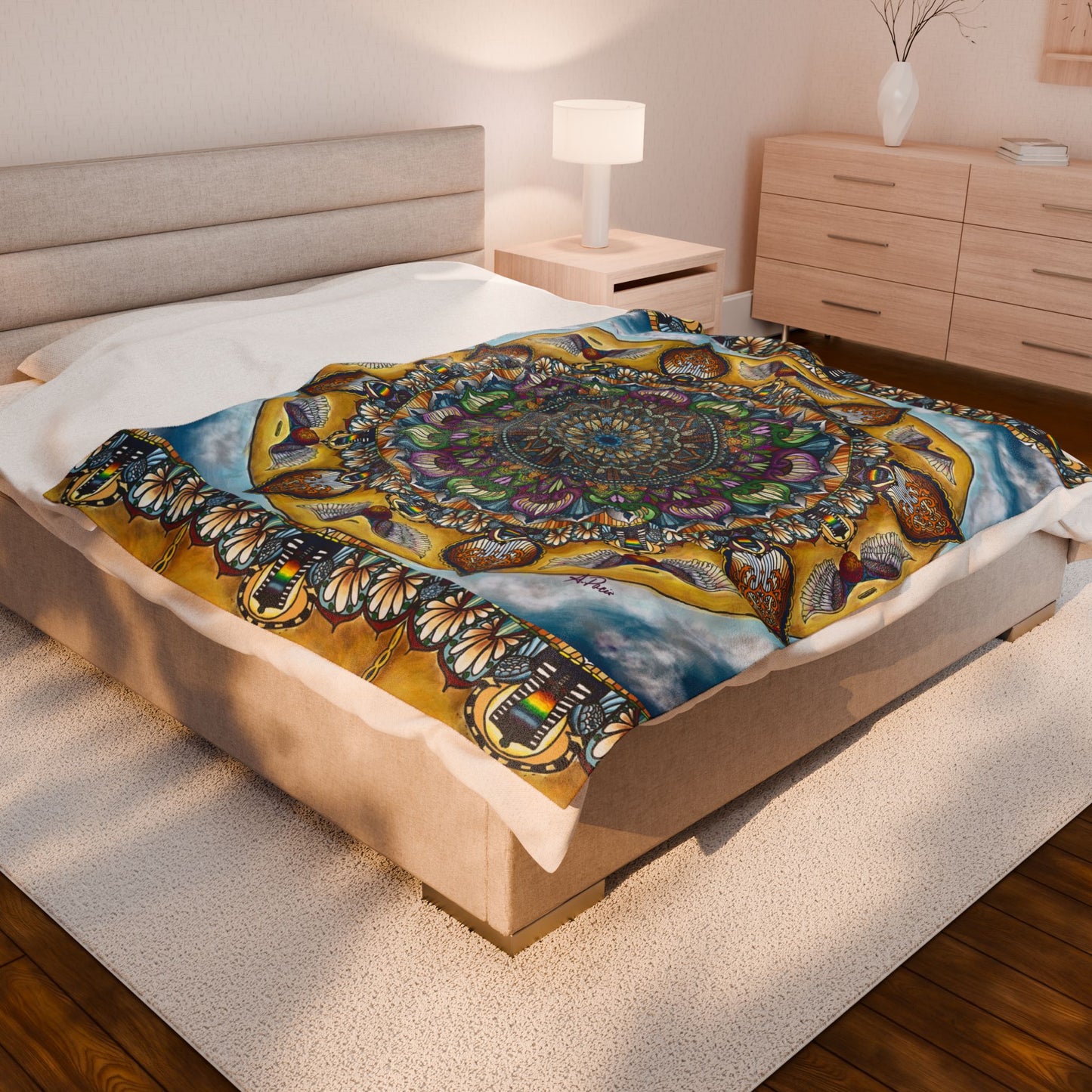 Celestia Mandala - Velveteen Plush Blanket