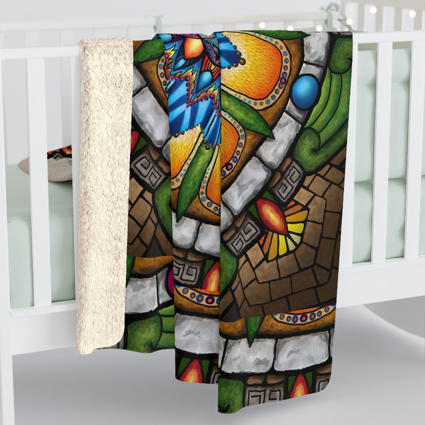 Emerald Arrows Mandala - Sherpa Fleece Blanket