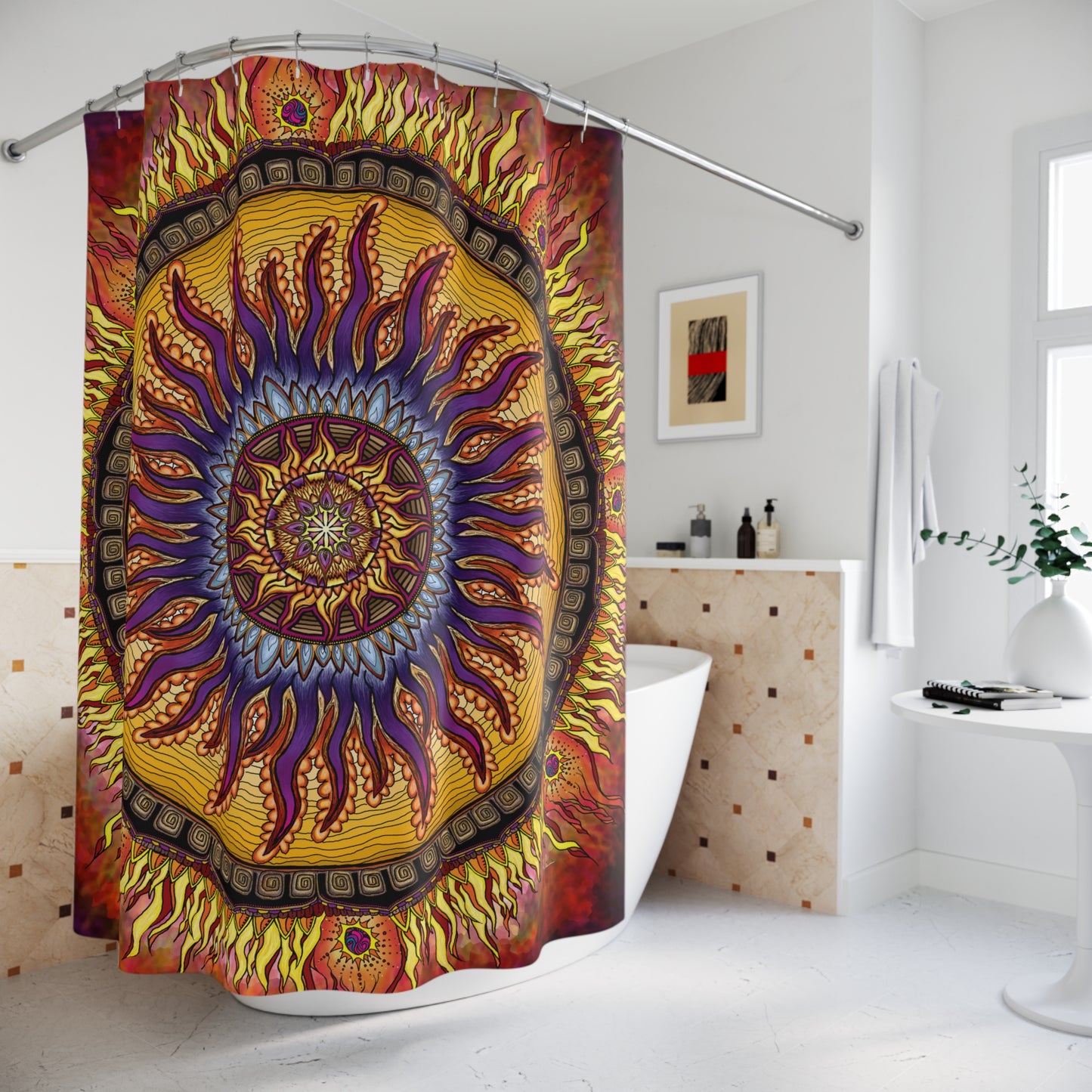 Solar Disc Mandala - Shower Curtains