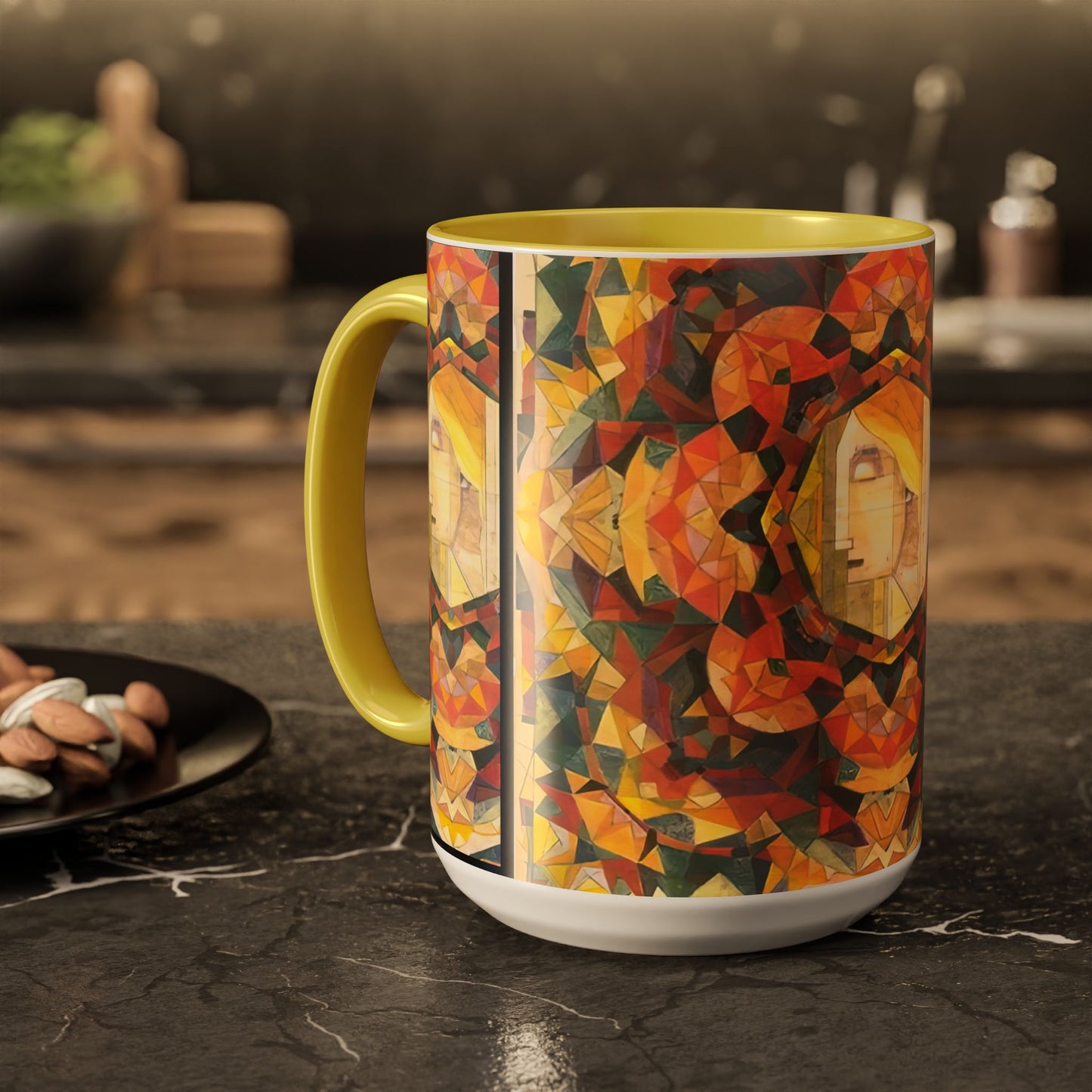 Filiger, Charles - Woman’s Head with Closed Eyes (1893) - Colorful Accent Mugs