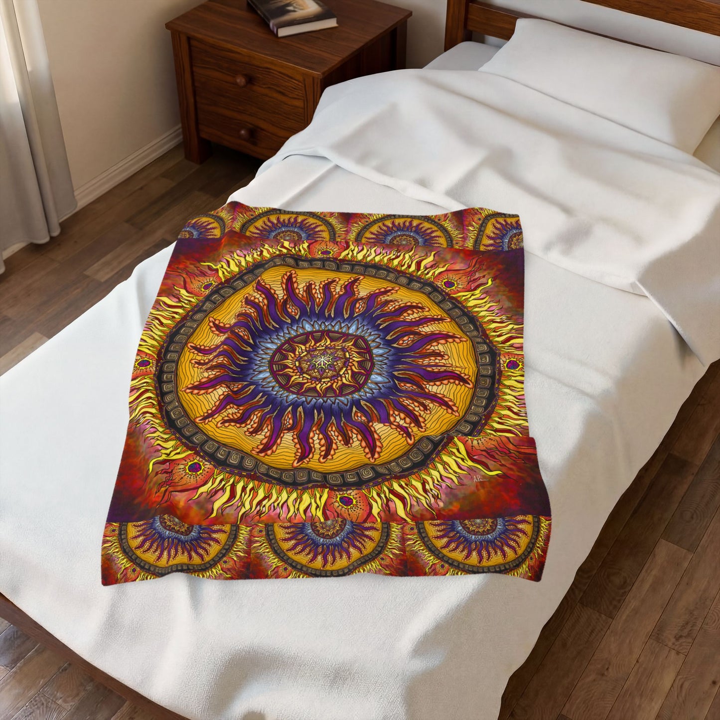 Pacio, Adam - Solar Disc Mandala - Velveteen Plush Blanket