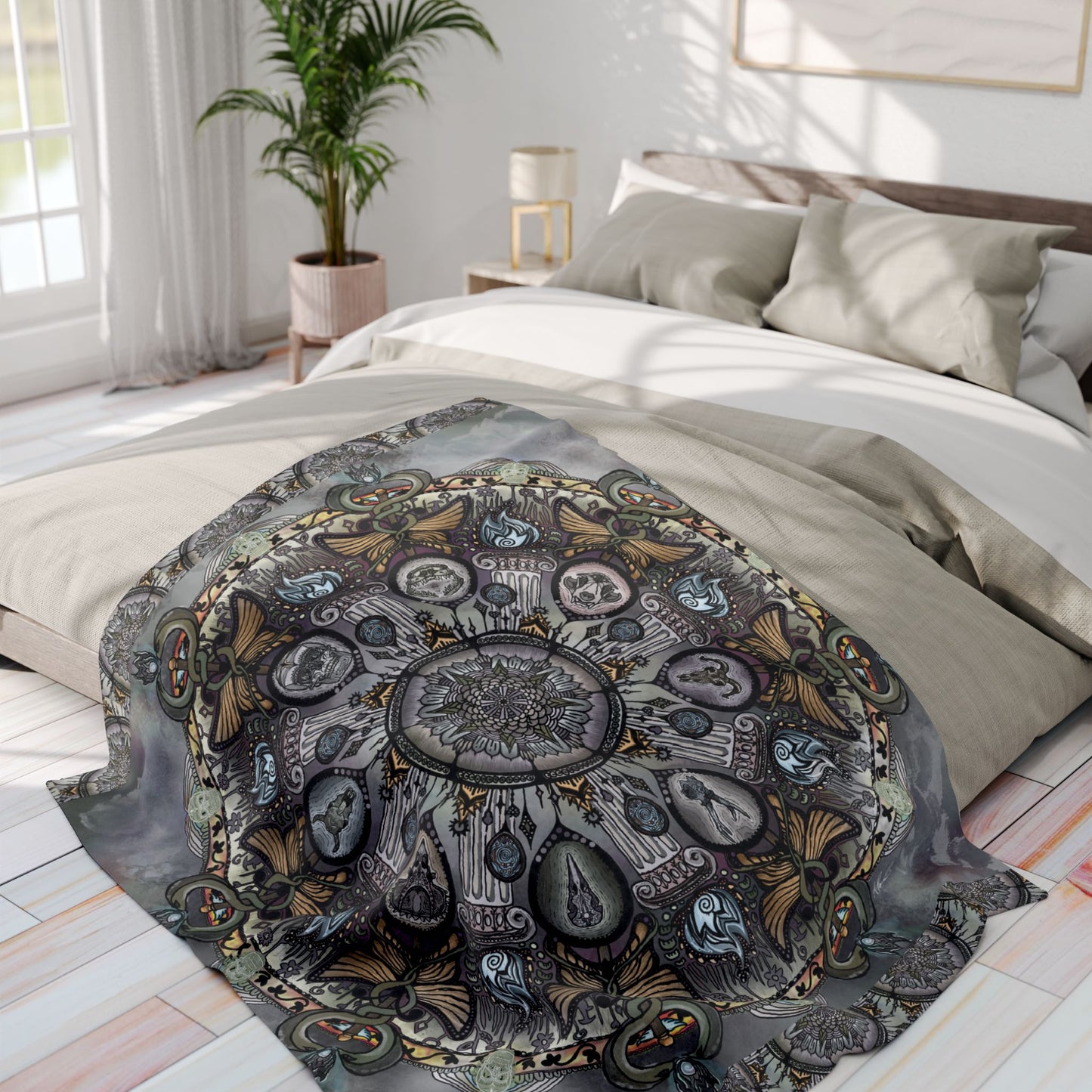 Pacio, Adam - Memento Mori Mandala - Arctic Fleece Blanket