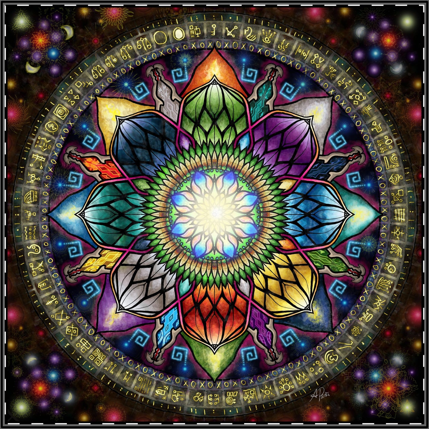 Mystic Jewel Mandala - Satin Poster