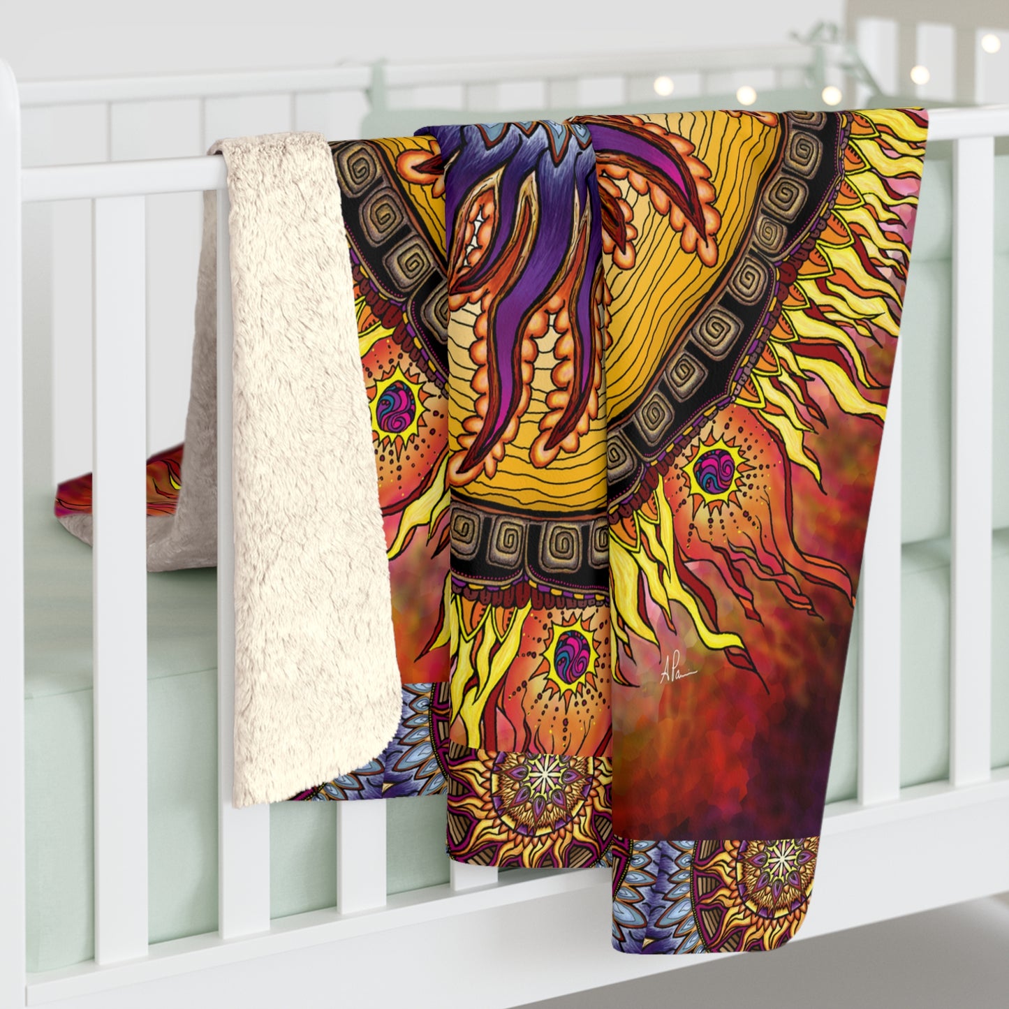 Pacio, Adam - Solar Disc Mandala - Sherpa Fleece Blanket