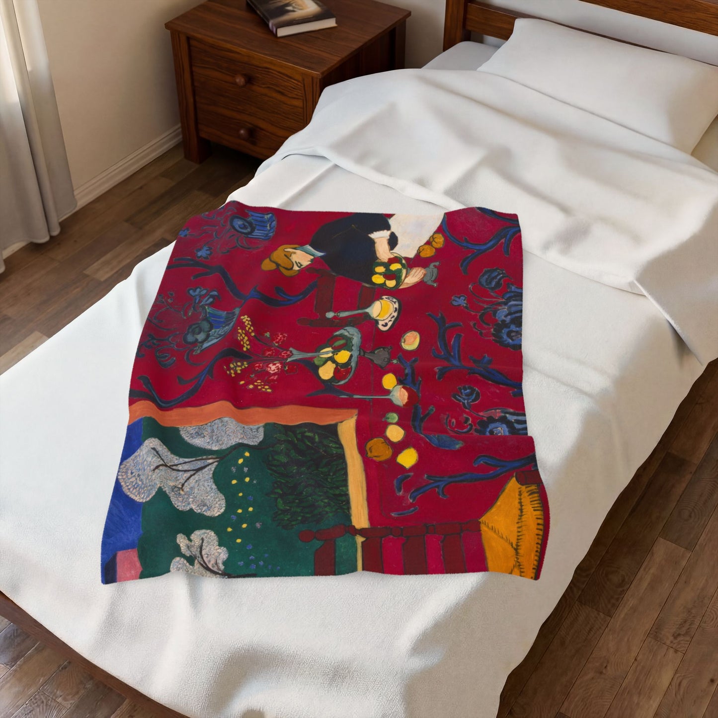 Matisse, Henri - The Dessert Harmony in Red (1908) - Velveteen Plush Blanket