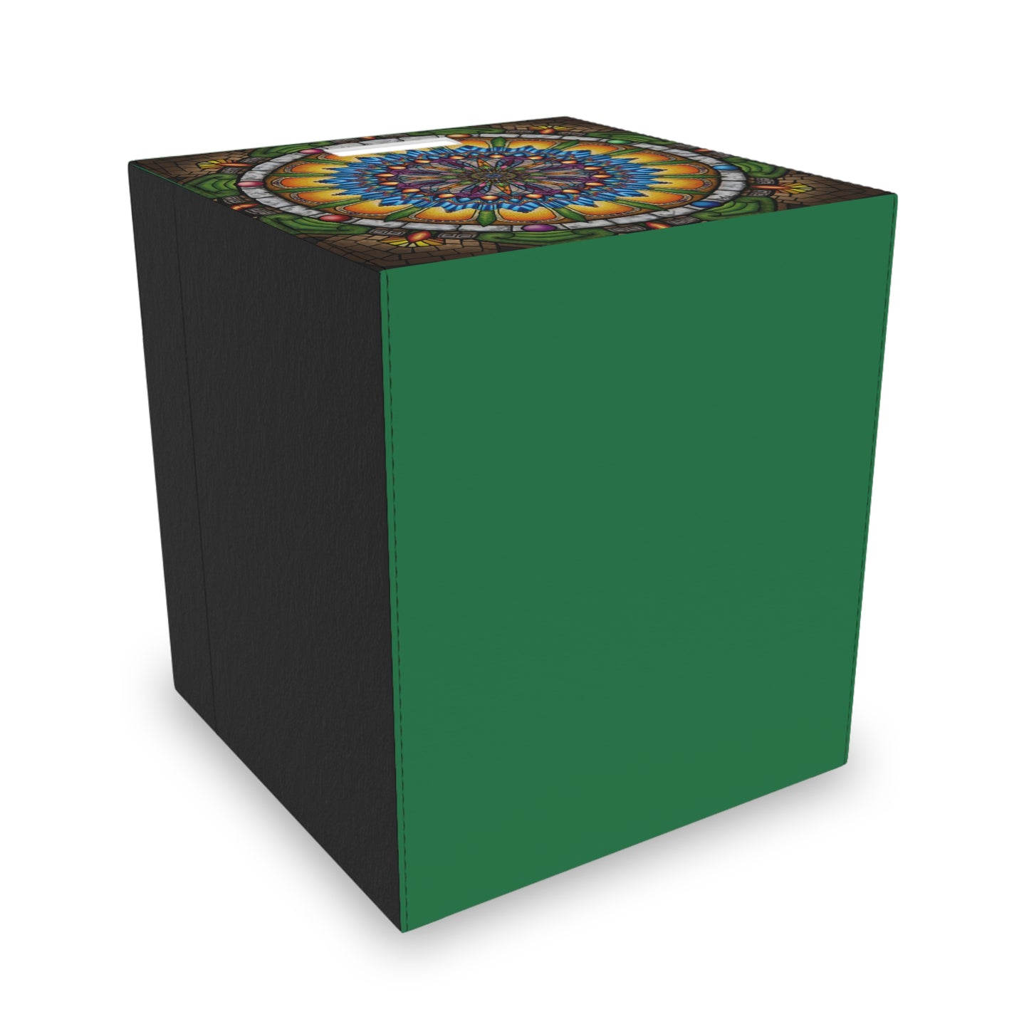 Emerald Arrows Mandala - Felt Storage Box