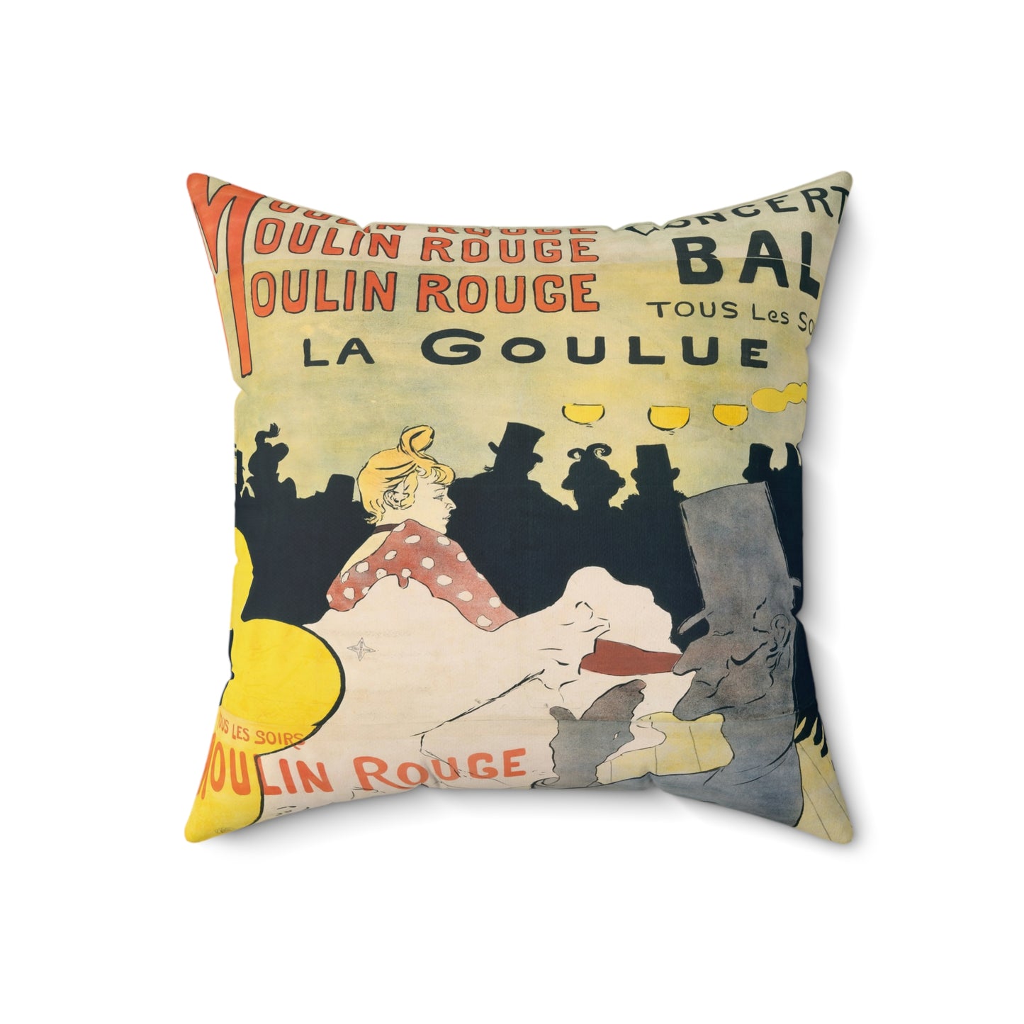 Toulouse-Lautrec, Henri - Moulin Rouge - La Goulue (1891) - Suede Square Pillow