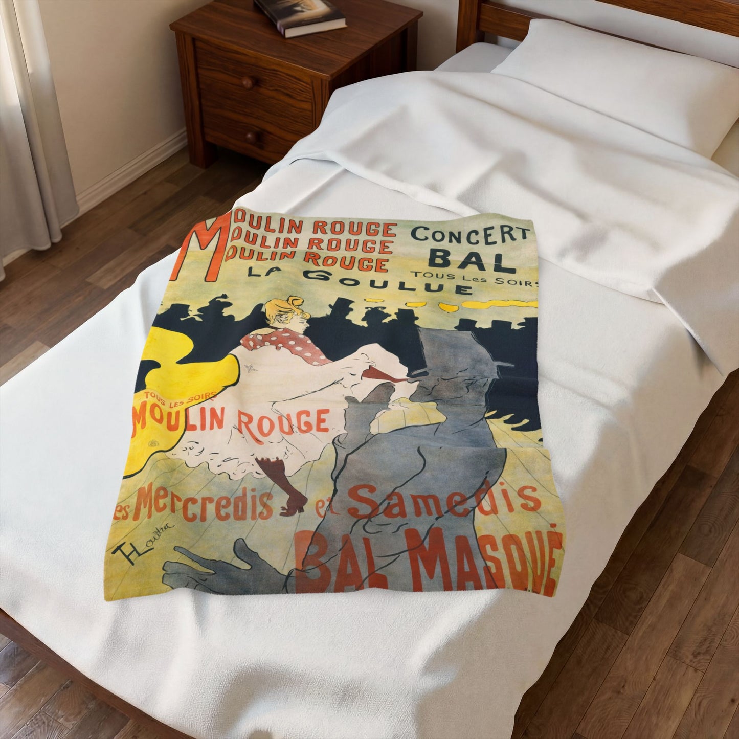 Toulouse-Lautrec, Henri - Moulin Rouge - La Goulue (1891) - Velveteen Plush Blanket