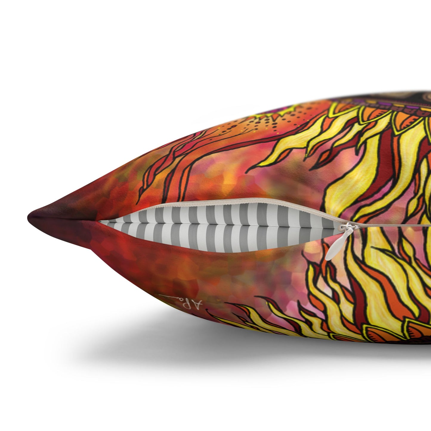 Pacio, Adam - Solar Disc Mandala - Suede Square Pillowcase
