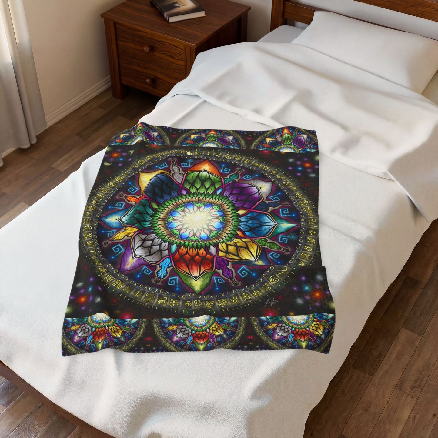 Pacio, Adam - Mystic Jewel Mandala - Velveteen Plush Blanket
