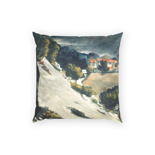 Cézanne, Paul - L’Estaque, Melting Snow (1870) - Poly Velvet Pillow