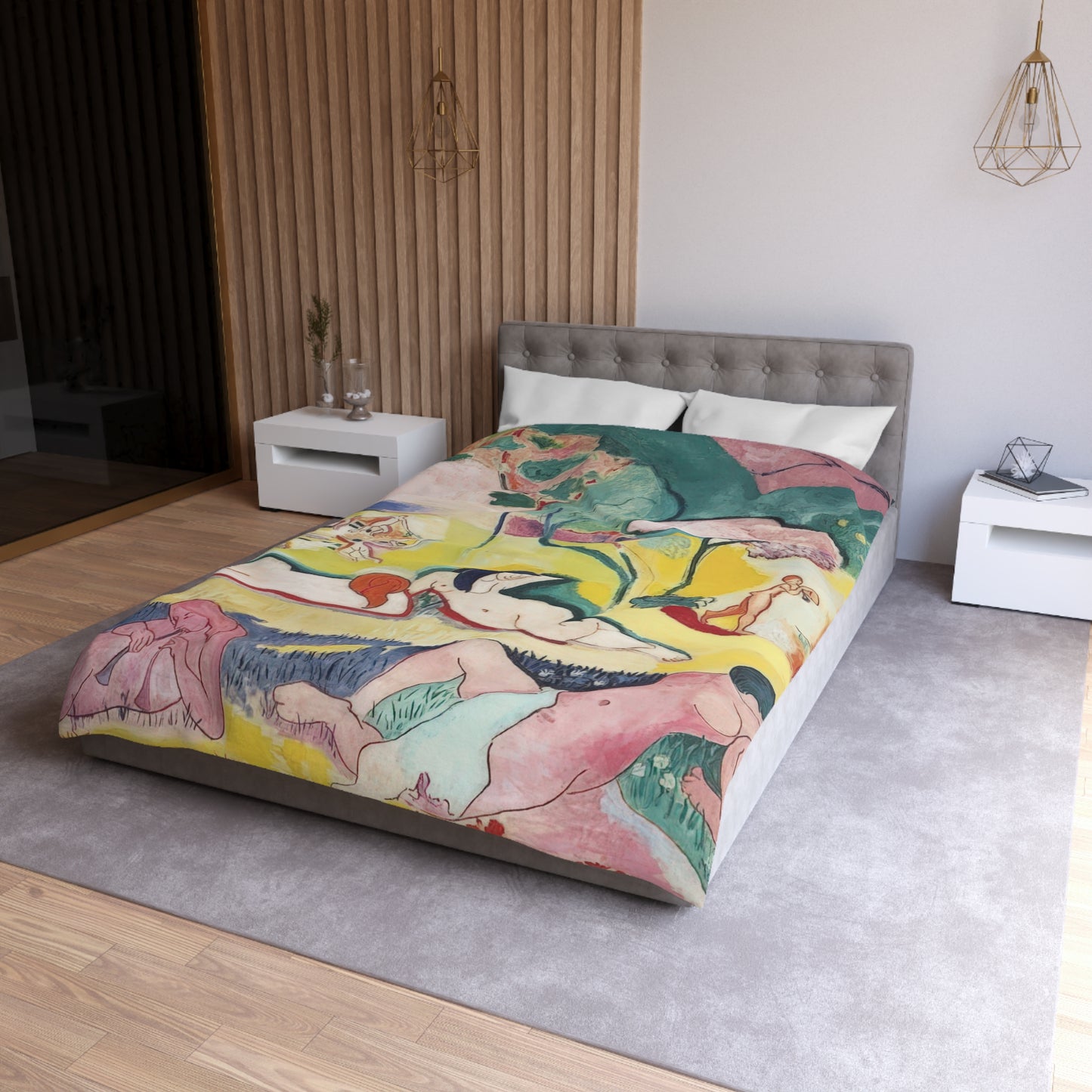 Matisse, Henri - The Joy of Life (1905) - Microfiber Duvet Cover