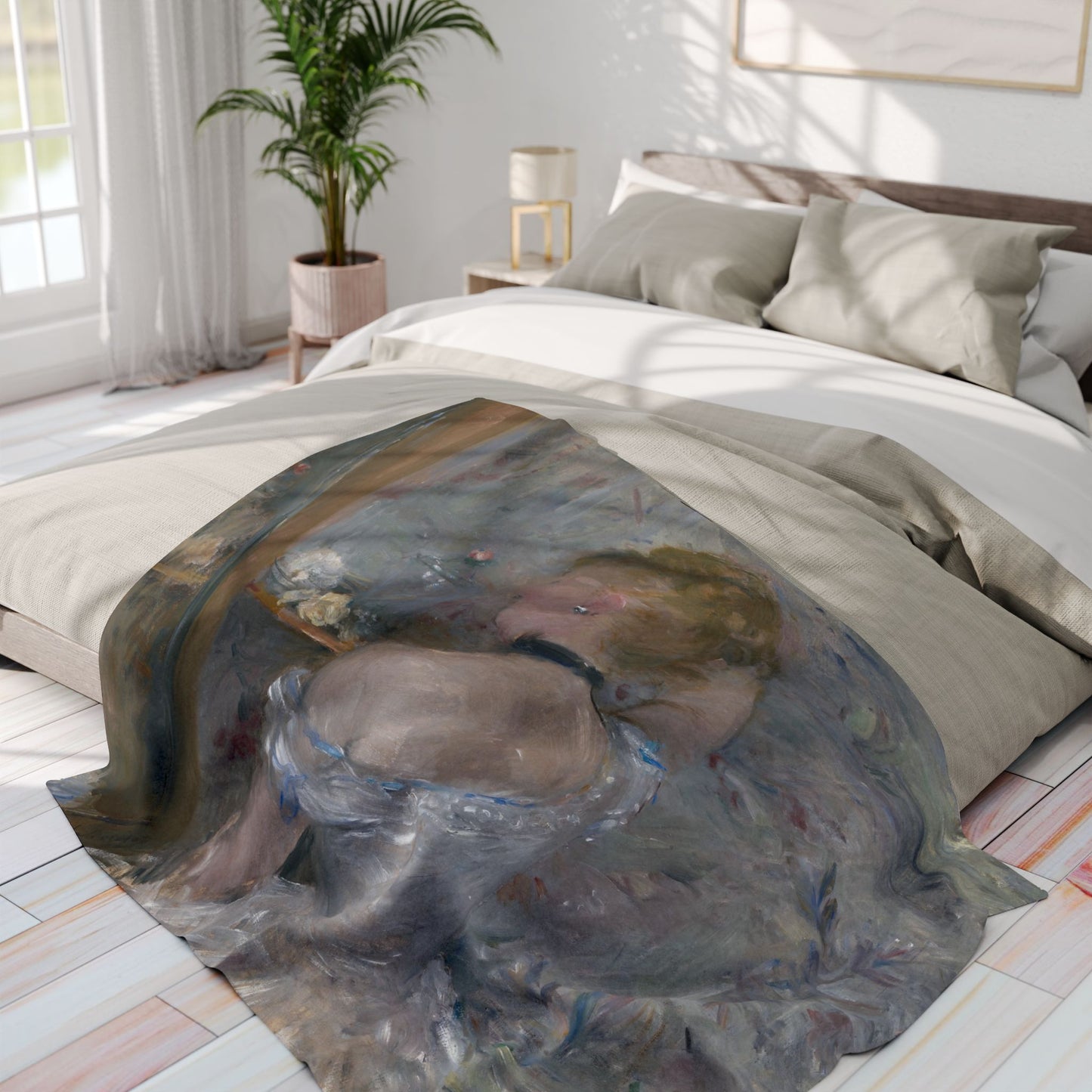 Morisot, Berthe - Woman at Her Toilette (1880) - Arctic Fleece Blanket
