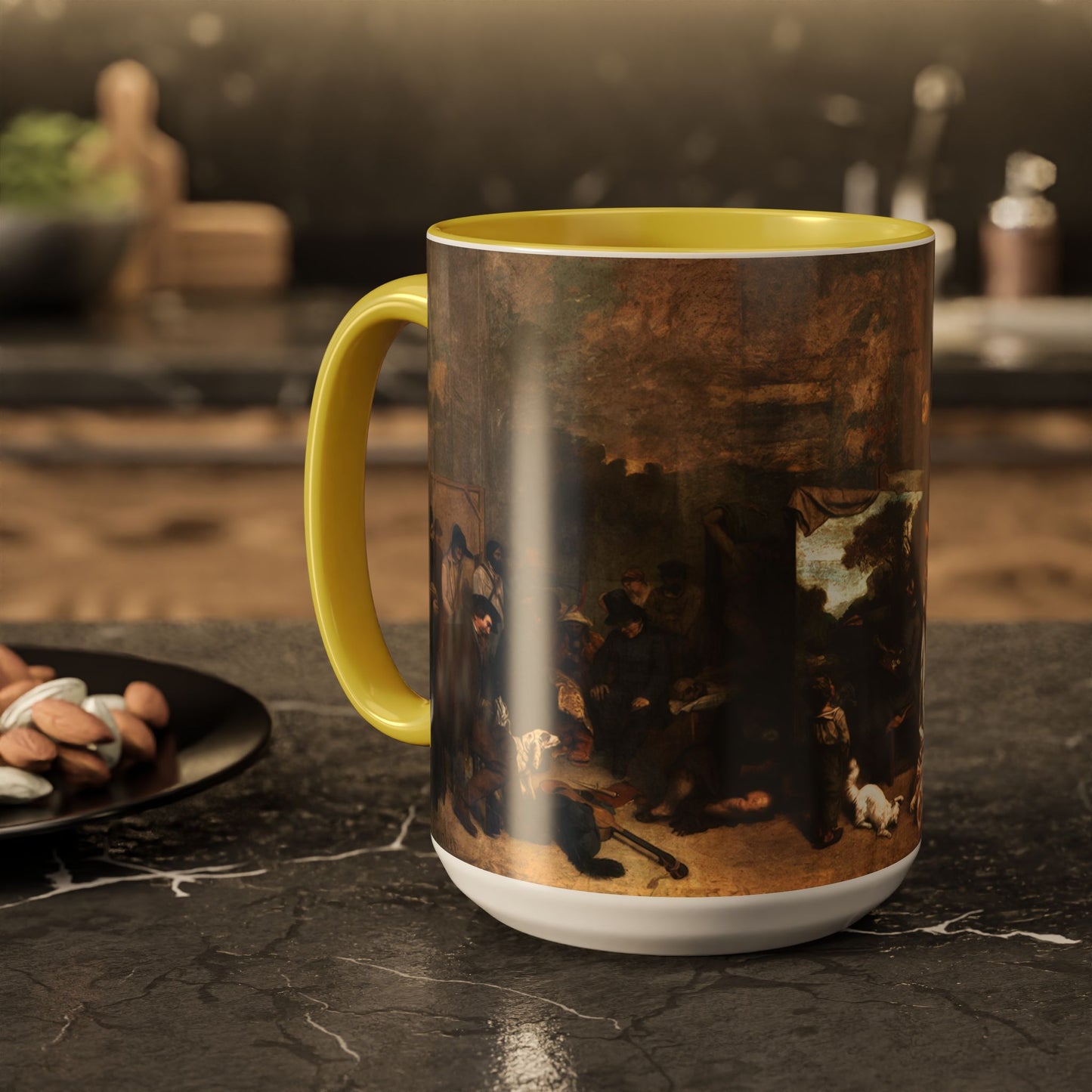 Courbet, Gustave - The Painter’s Studio (1855) - Colorful Accent Mugs