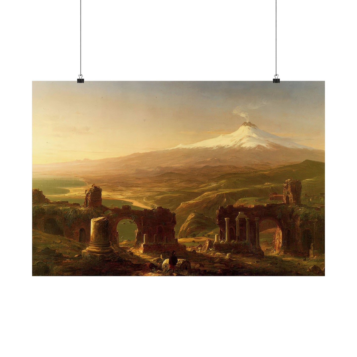 Cole. Thomas - Mount Etna from Taormina (1843) - Satin Posters