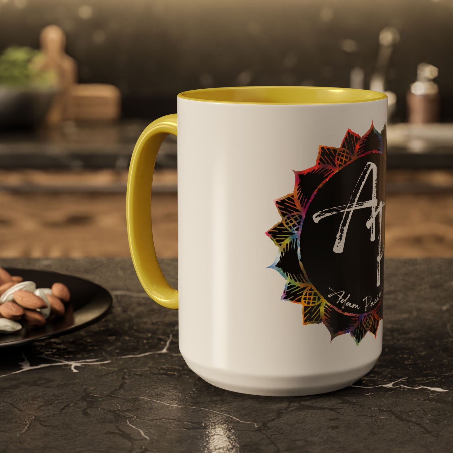 AdamPacio.com - Black Logo - Colorful Accent Mugs