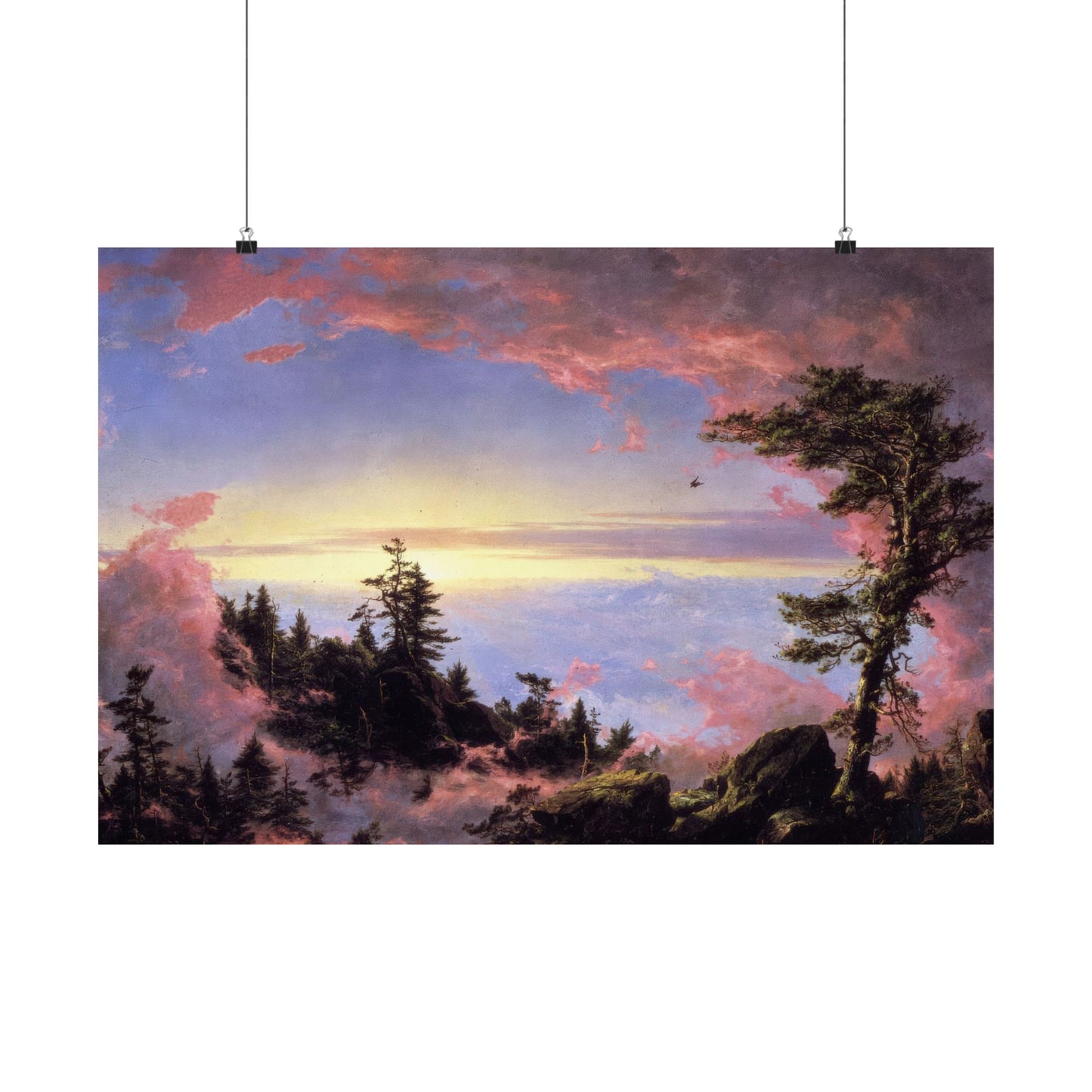 Church, Frederic Edwin - Above the Clouds at Sunrise (1849) - Satin Posters