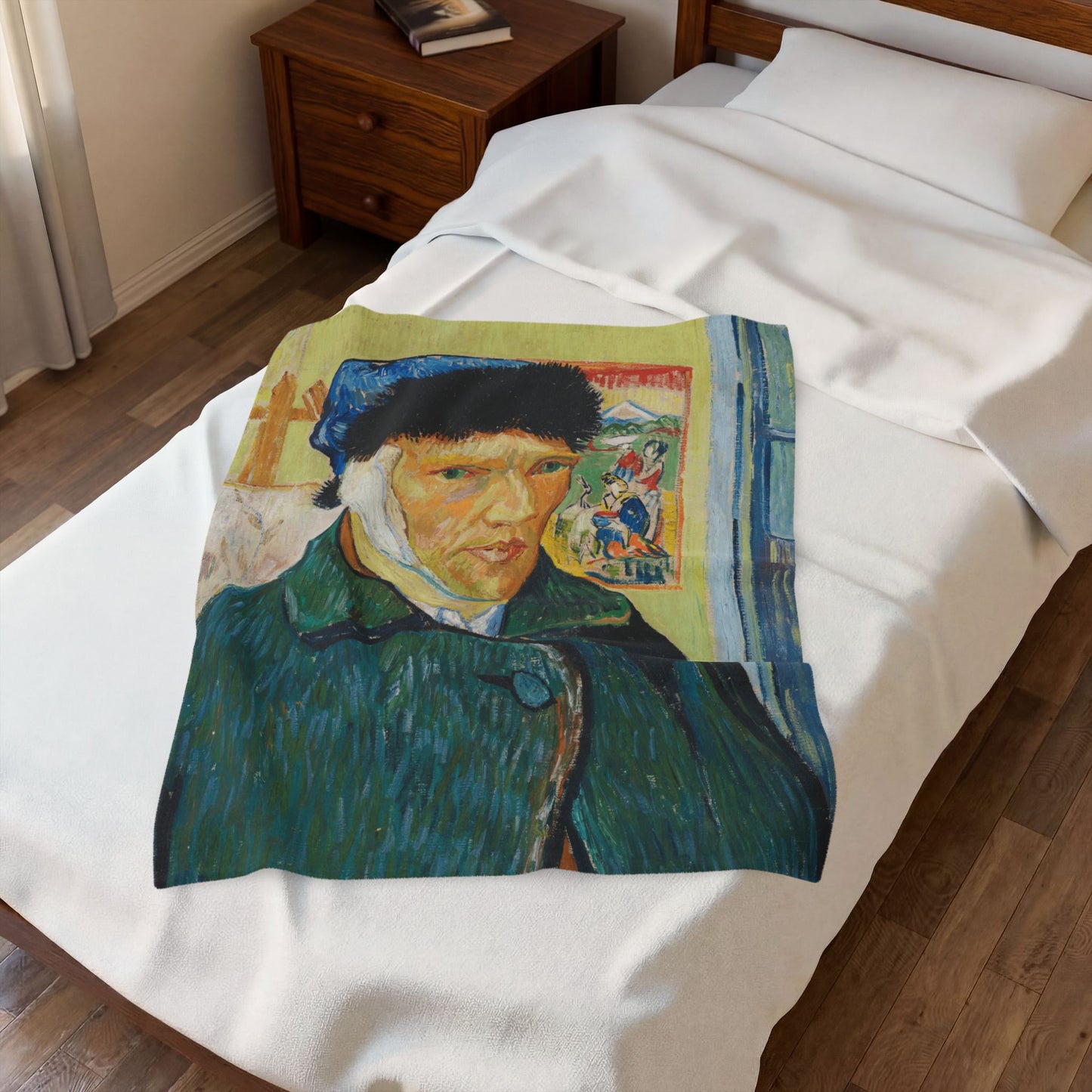 Van Gogh, Vincent - Self Portrait with Bandaged Ear (1889) - Velveteen Plush Blanket