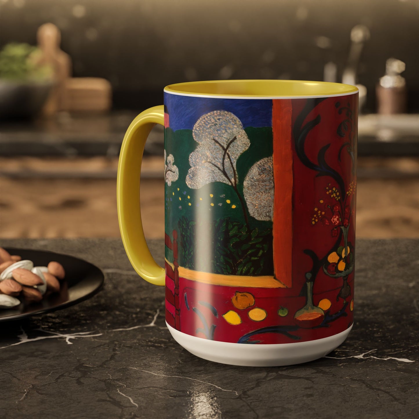Matisse, Henri - The Dessert Harmony in Red (1908) - Colorful Accent Mugs