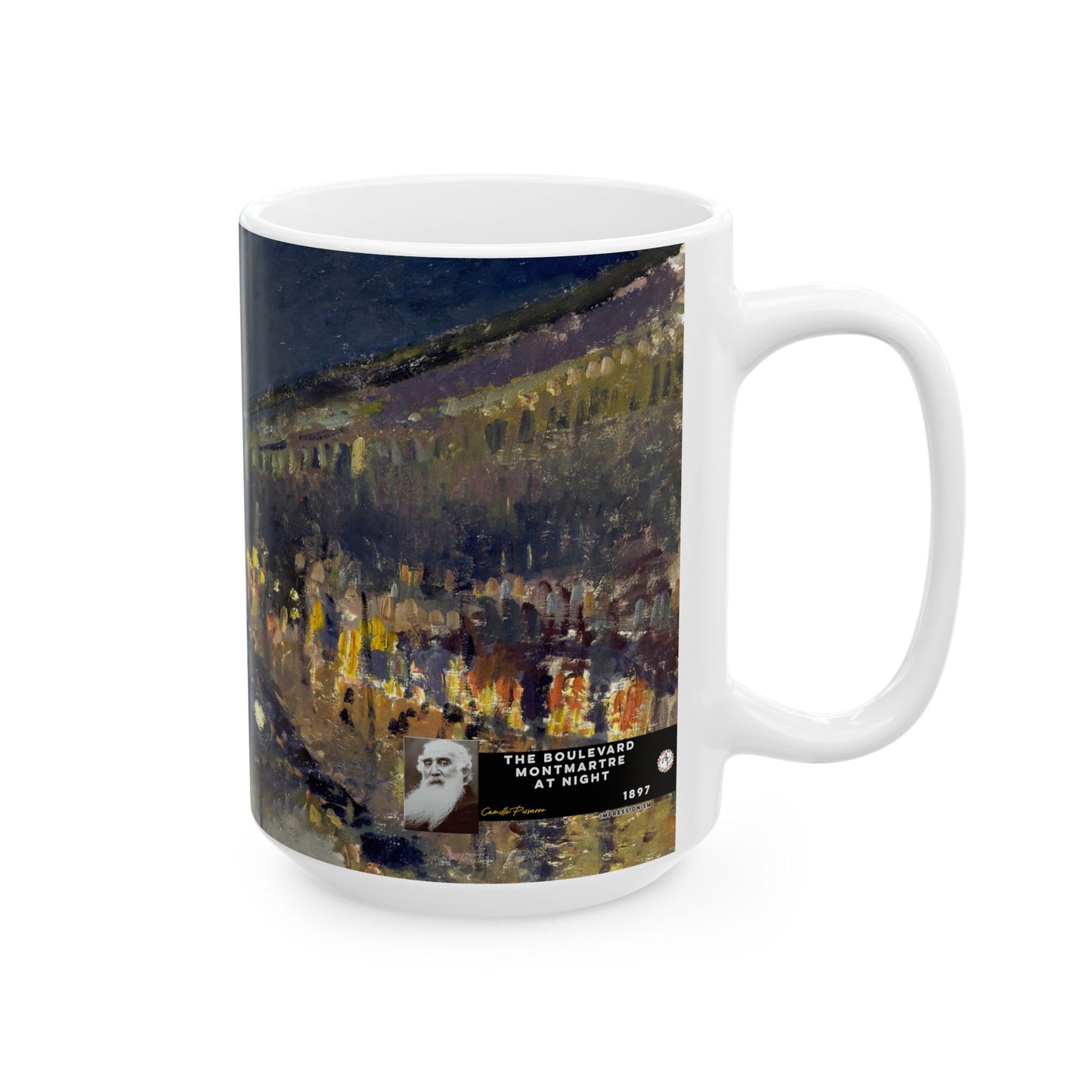 Pissarro, Camille - The Boulevard Montmartre At Night (1897) - Ceramic Mug