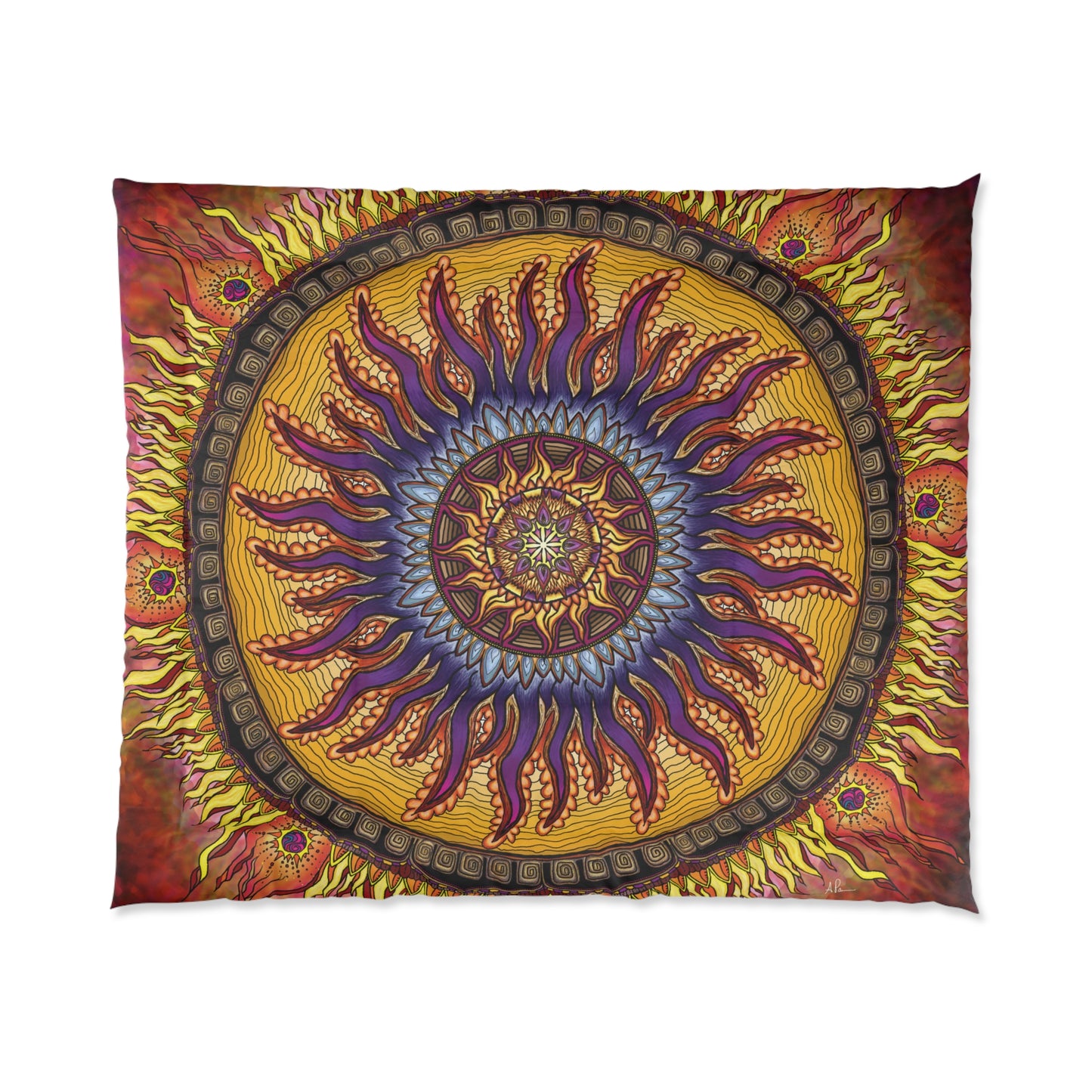 Solar Disc Mandala - Comforter