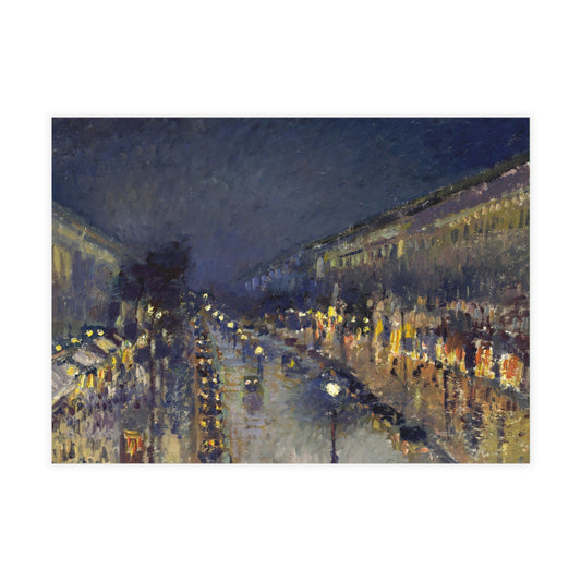 Pissarro, Camille - The Boulevard Montmartre At Night (1897) - Postcard Bundles with Envelopes Included