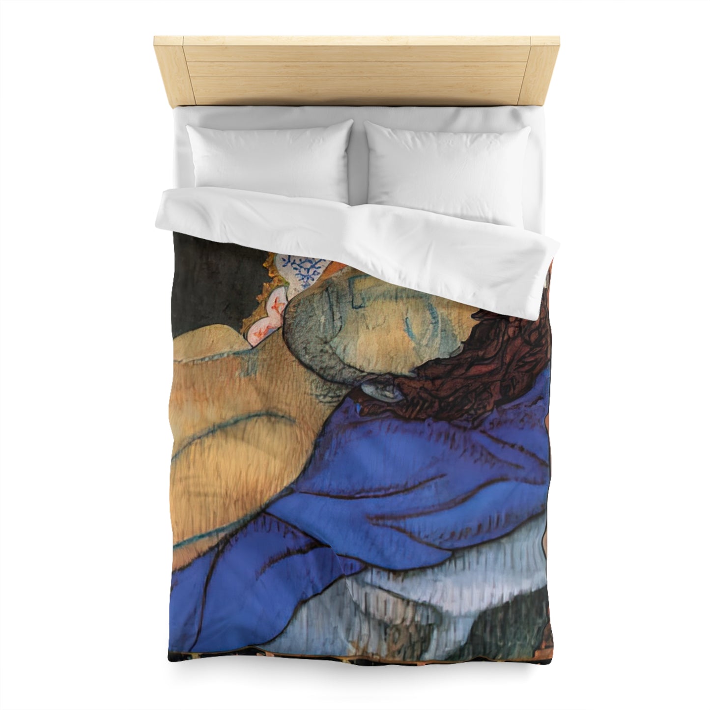 Filiger, Charles - The Recumbent Christ (1895) - Microfiber Duvet Cover