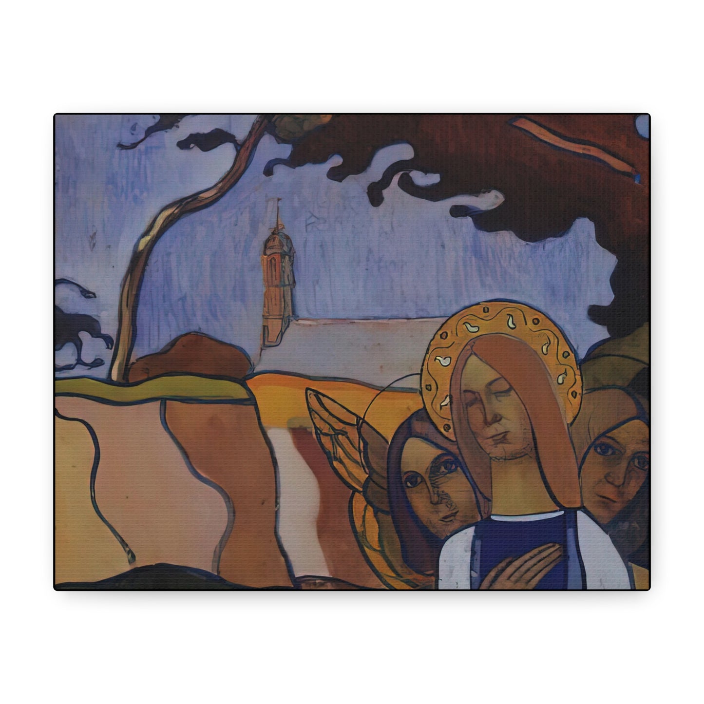 Filiger, Charles - Virgin and Two Angels (1895) - Canvas Block, unframed