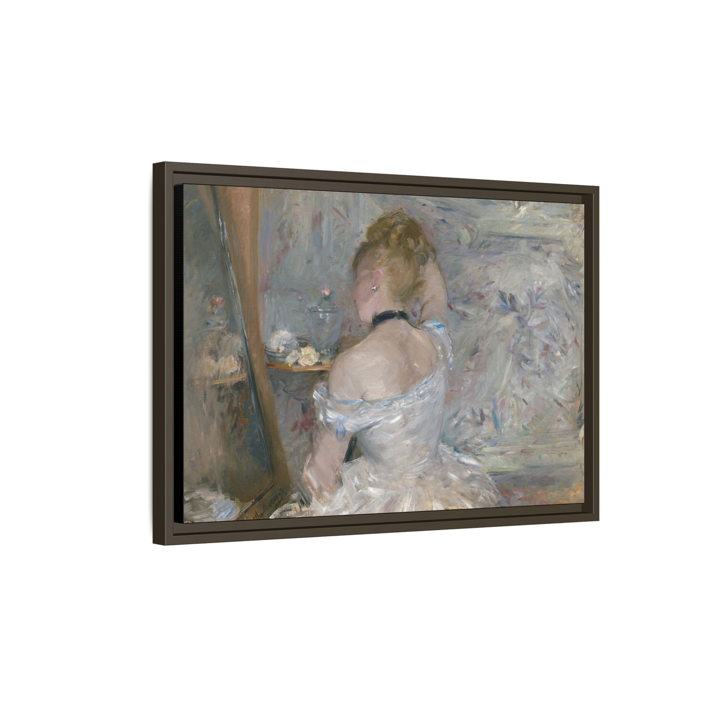 Morisot, Berthe - Woman at Her Toilette (1880) - Matte Canvas, Framed