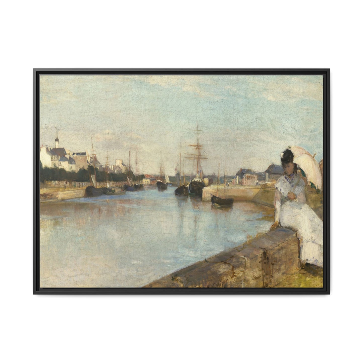 Morisot, Berthe - The Harbor at Lorient (1869) - Matte Canvas, Framed