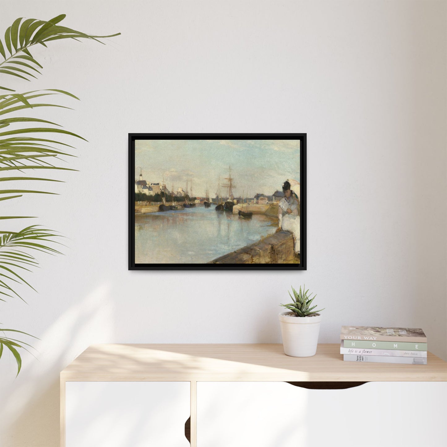 Morisot, Berthe - The Harbor at Lorient (1869) - Matte Canvas, Framed