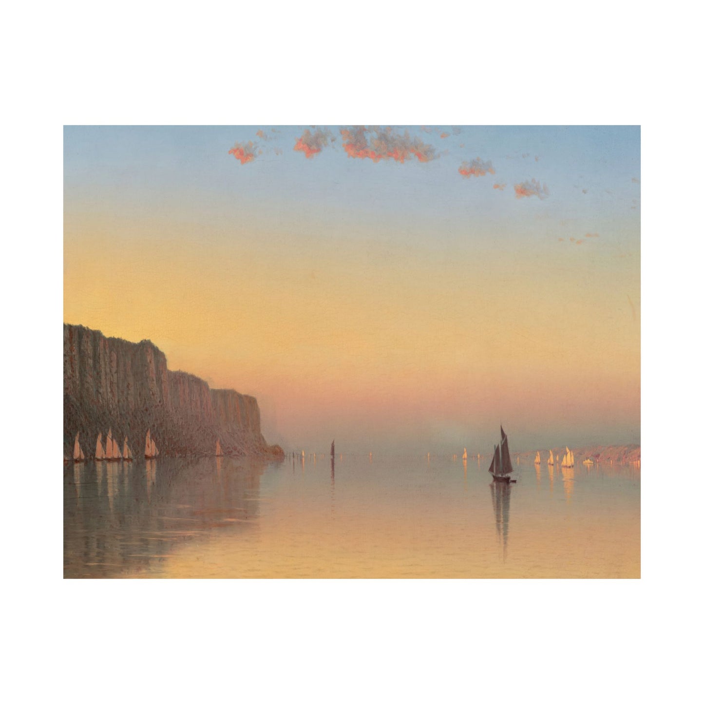 Gifford, Sanford Robinson -  Sunset on the Pallisades of the Hudson  (1879) - Satin Posters