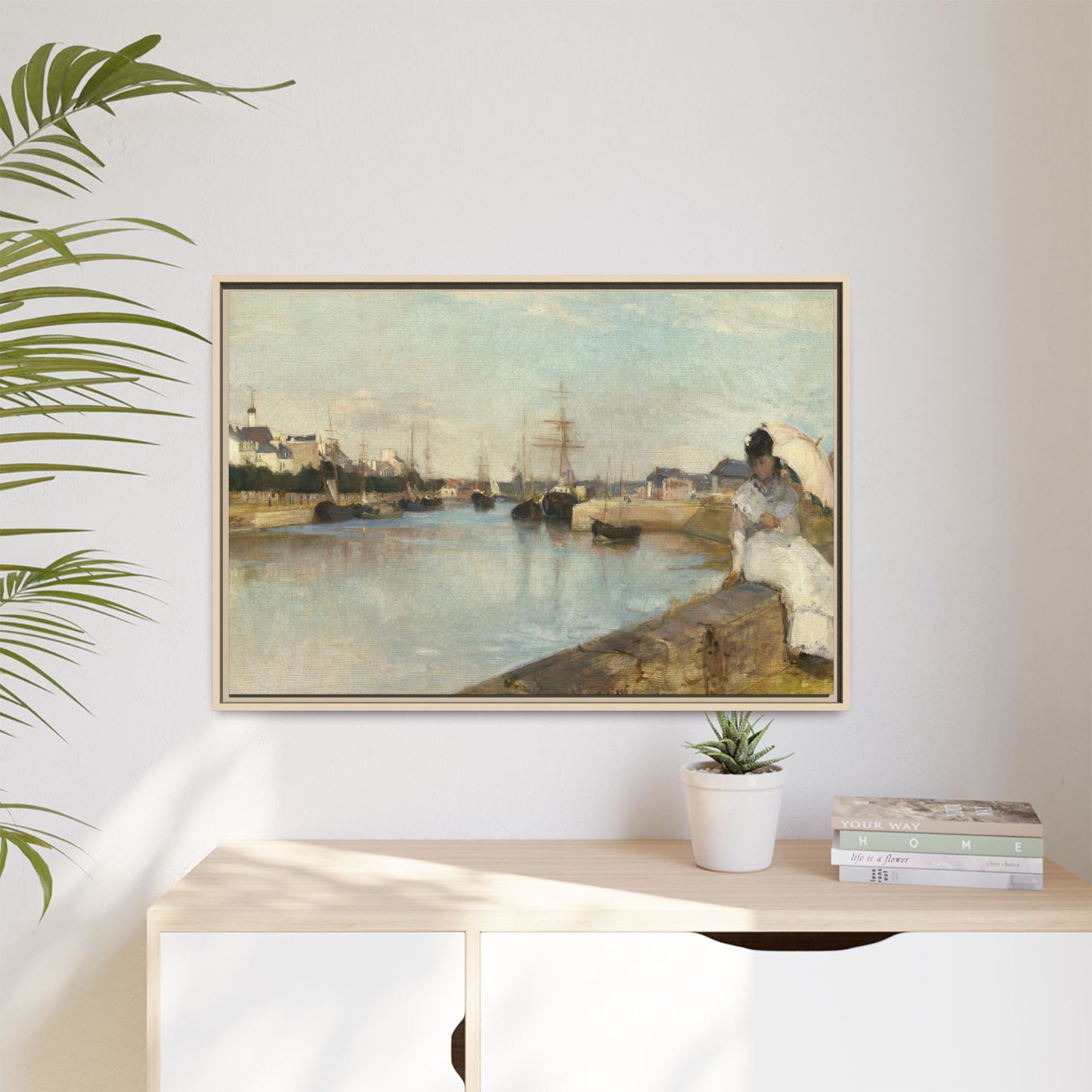 Morisot, Berthe - The Harbor at Lorient (1869) - Matte Canvas, Framed