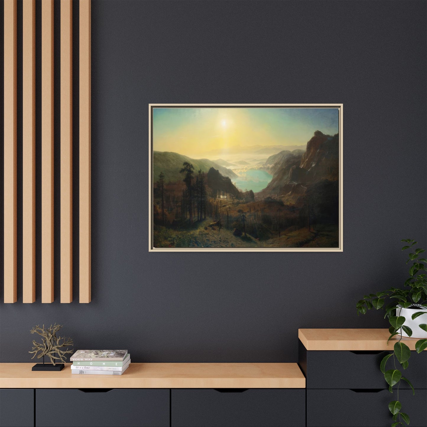 Bierstadt, Albert - Donner Lake from the Summit (1873) - Matte Canvas, Framed