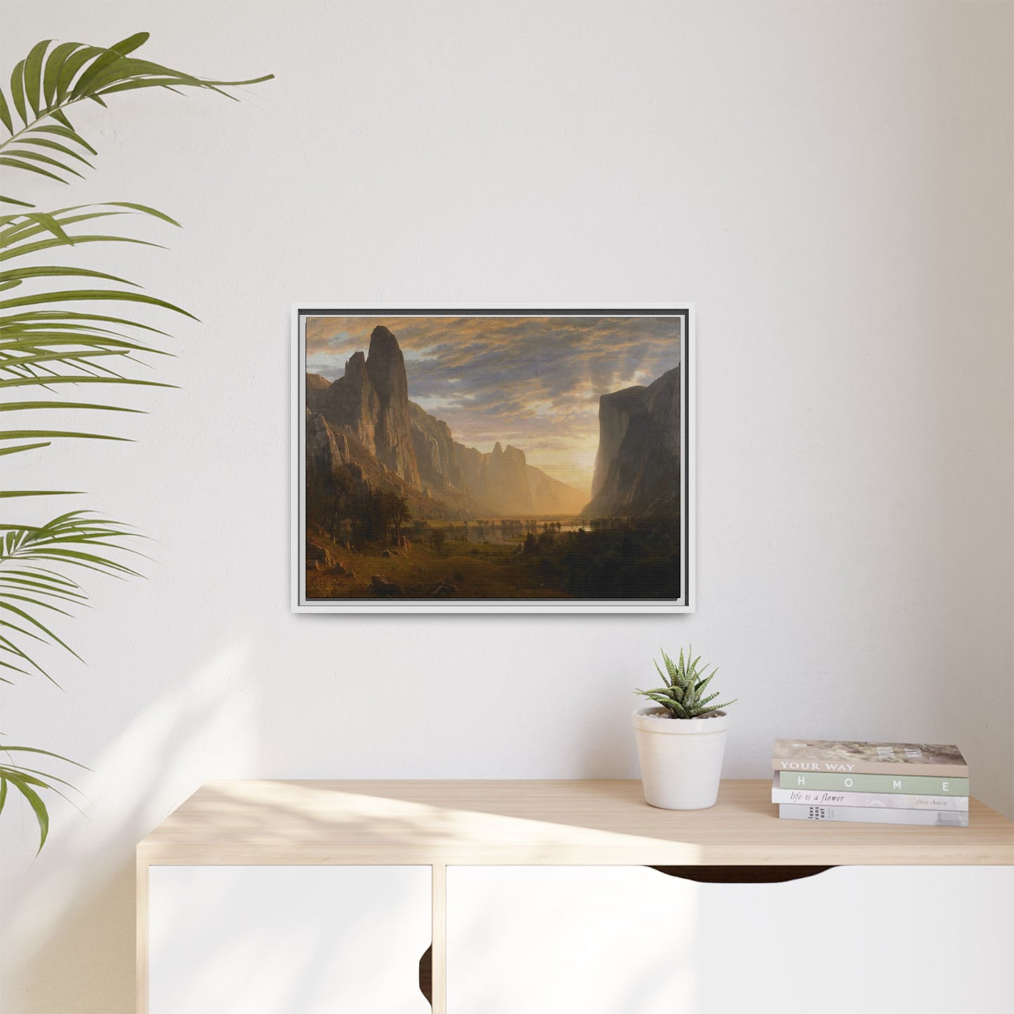 Bierstadt, Albert - Looking Down Yosemite Valley (1865) - Matte Canvas, Framed