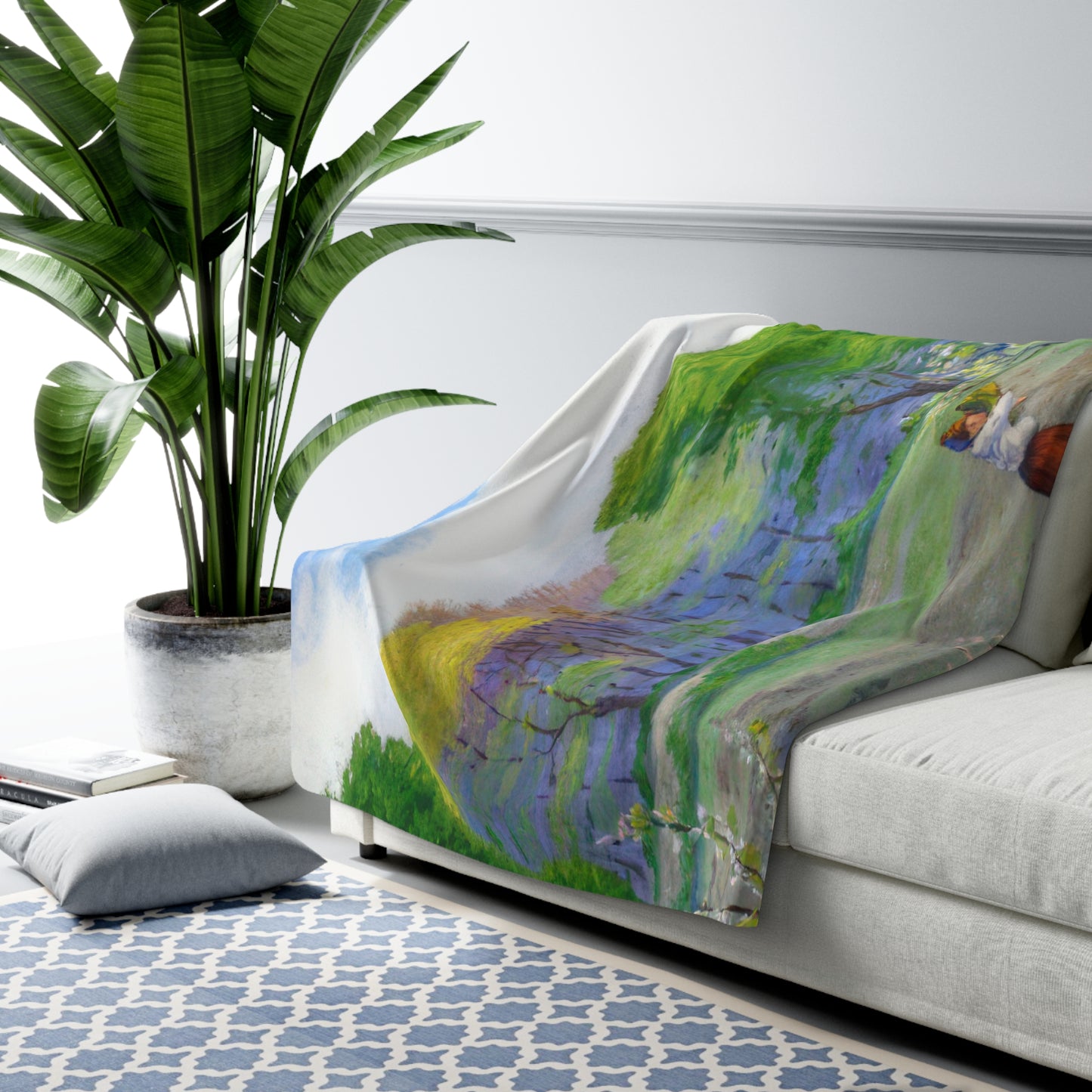 Ranson, Paul - Picking Flowers (1890) - Sherpa Fleece Blanket