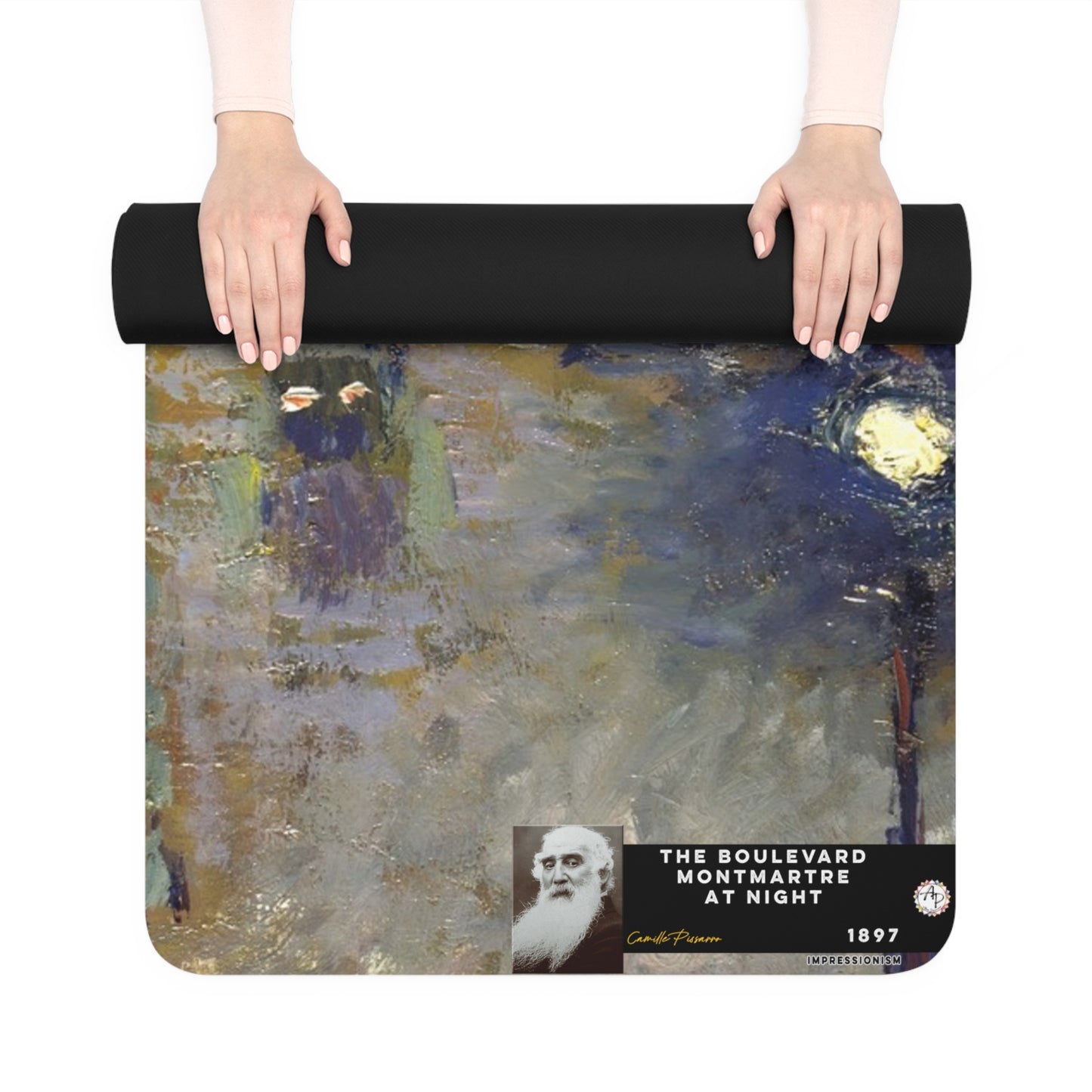 Pissarro, Camille - The Boulevard Montmartre At Night (1897) - Rubber Yoga Mat