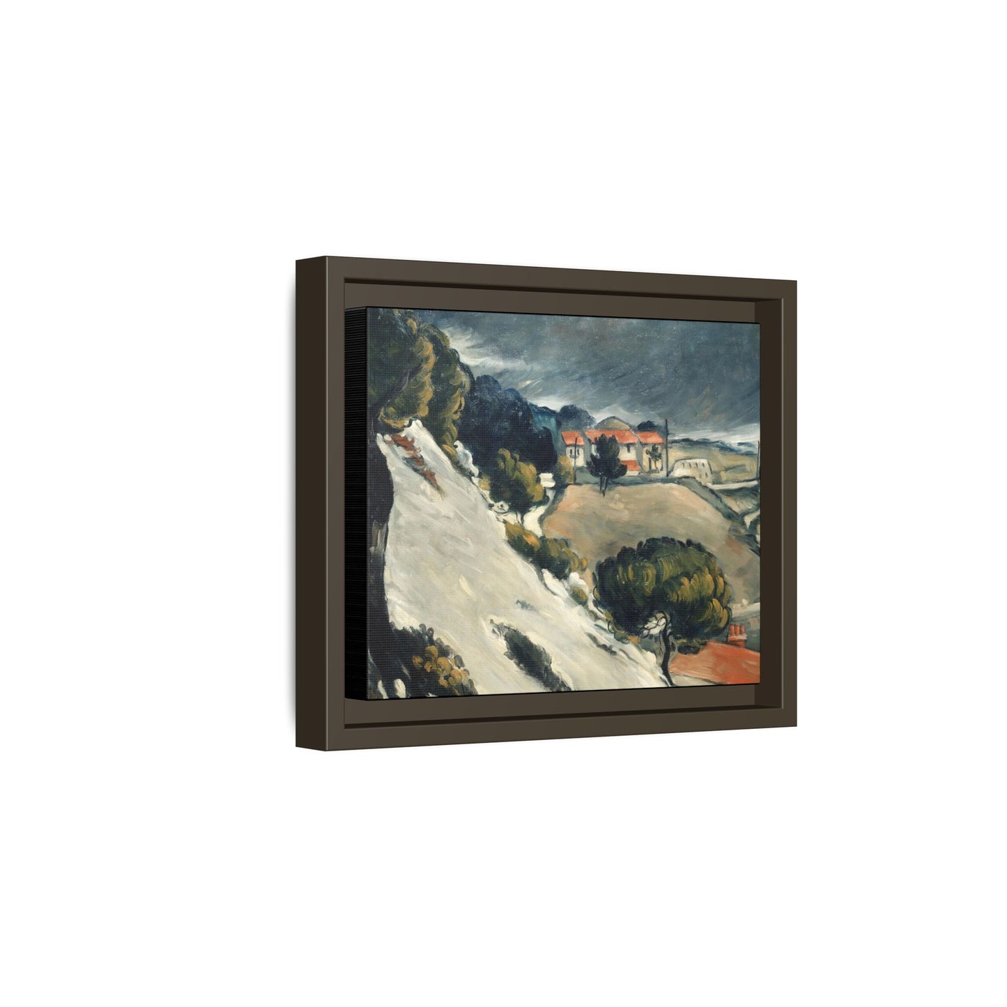 Cézanne, Paul - L’Estaque, Melting Snow (1870) - Matte Canvas, Framed