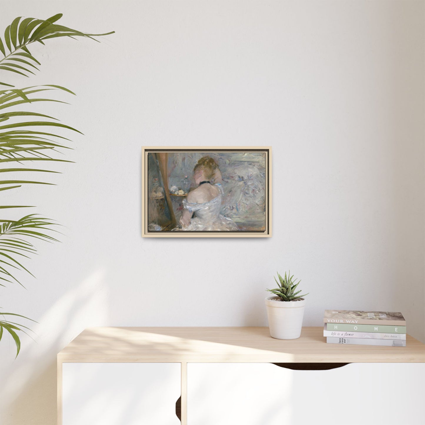 Morisot, Berthe - Woman at Her Toilette (1880) - Matte Canvas, Framed
