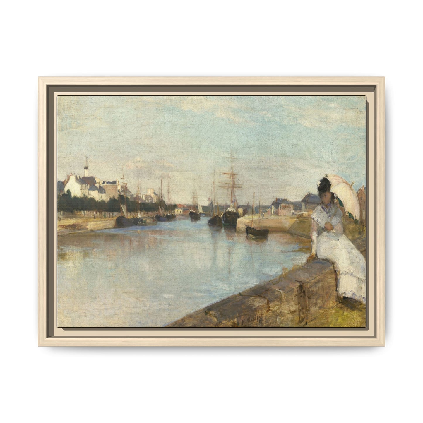 Morisot, Berthe - The Harbor at Lorient (1869) - Matte Canvas, Framed