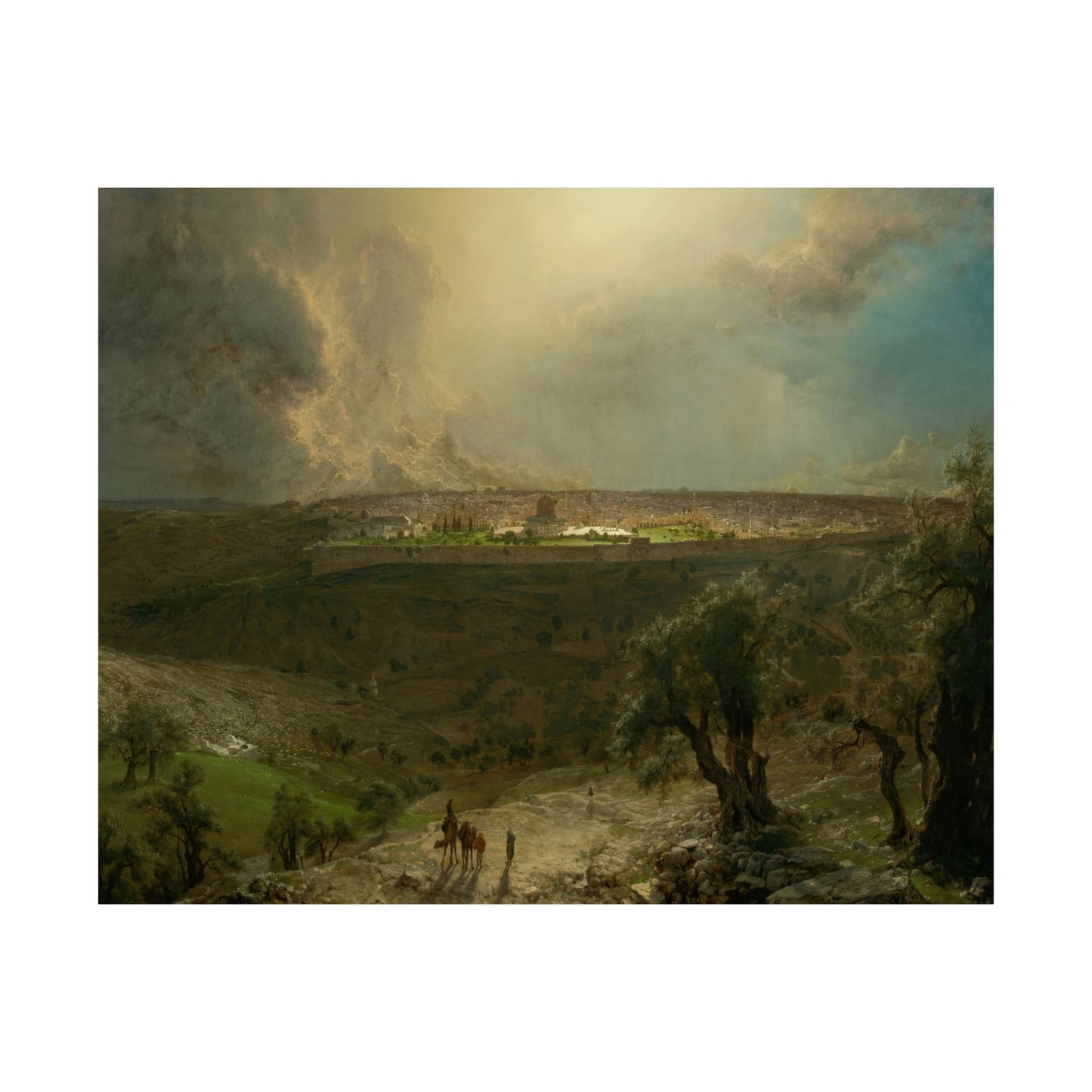 Church, Frederic Edwin -  Jerusalem from the Mount of Olives  (1870) - Satin Posters