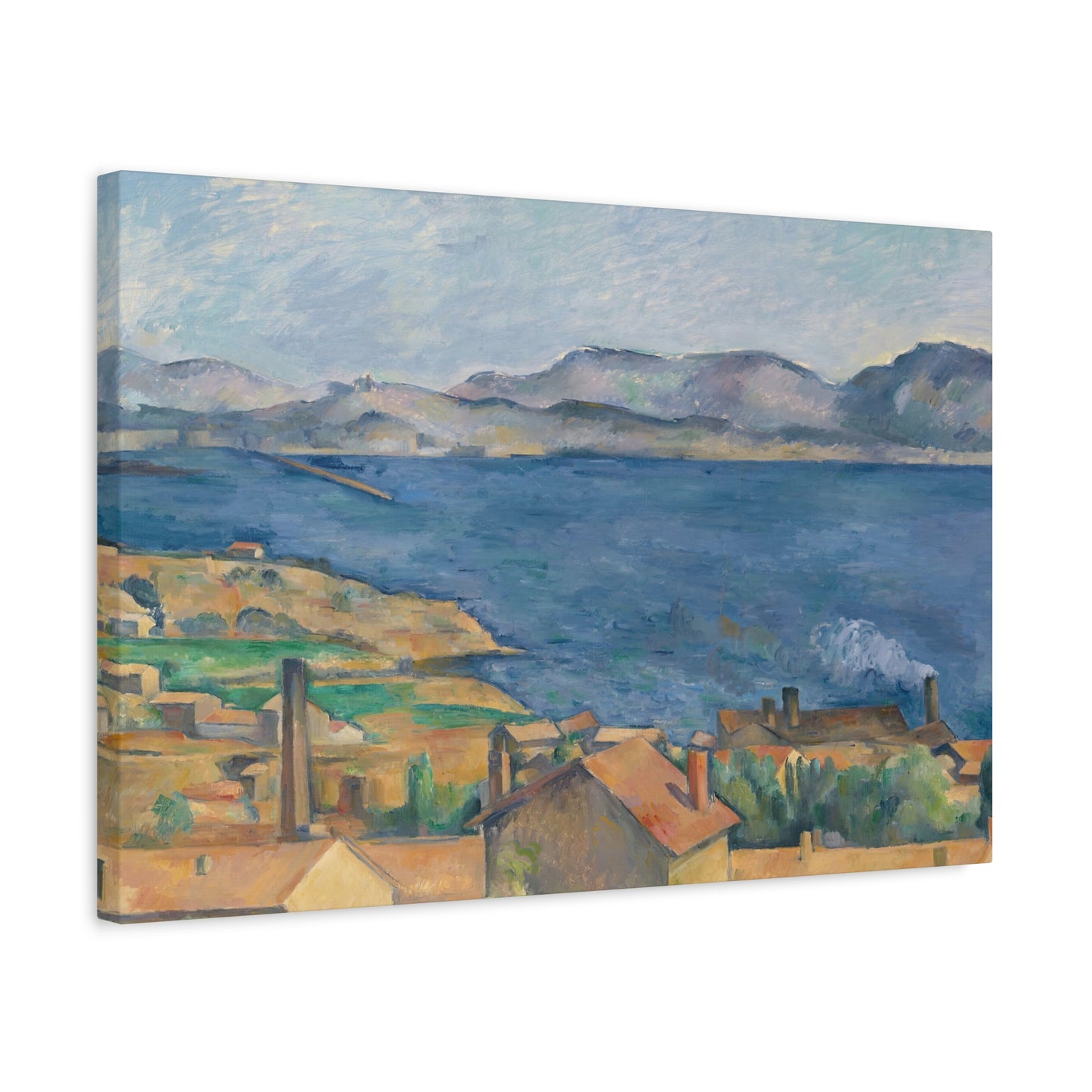 Cézanne, Paul - The Bay of Marseille, Seen from L'Estaque (1885) - Canvas Block, unframed