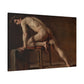 Courbet, Gustave - Study of a Nude Man (1840) - Canvas Block, unframed
