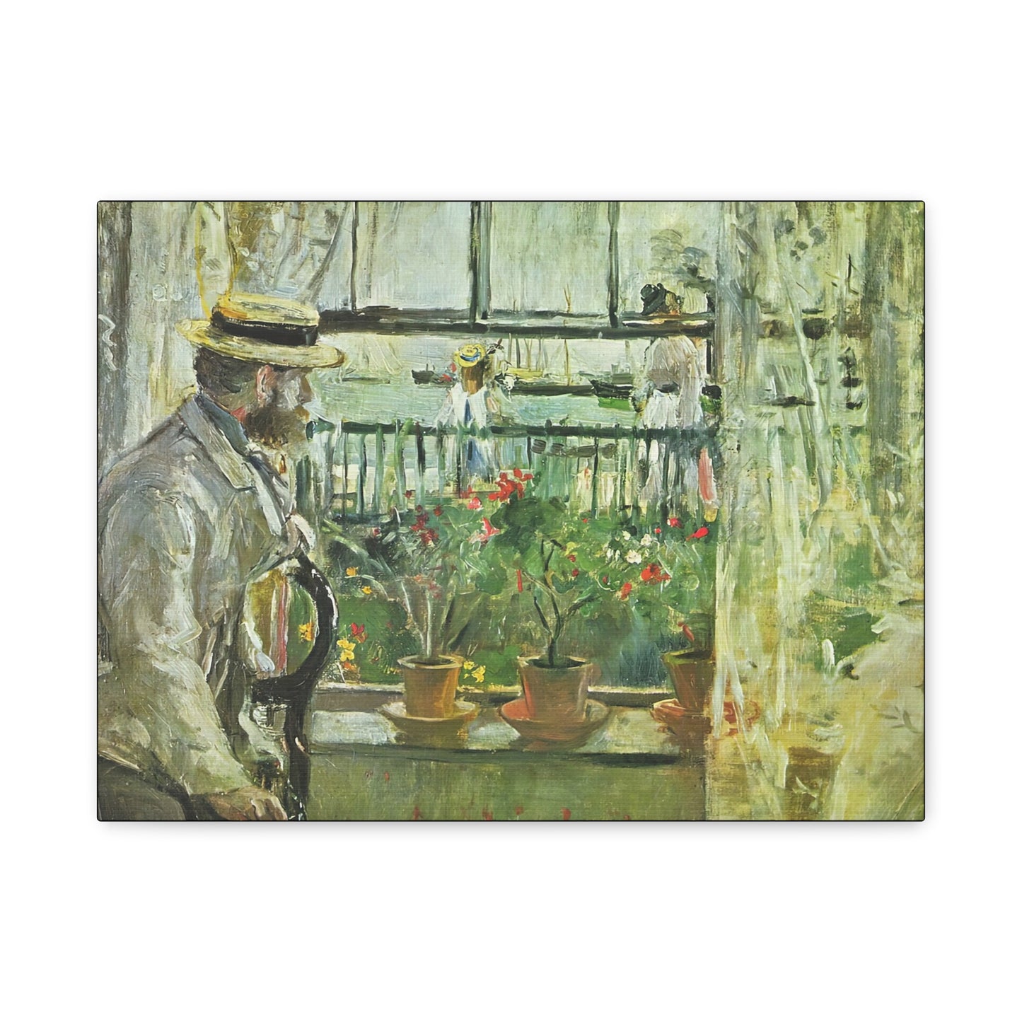 Morisot, Berthe - Eugene Manet on the Isle of Wight (1875) - Canvas Block, unframed