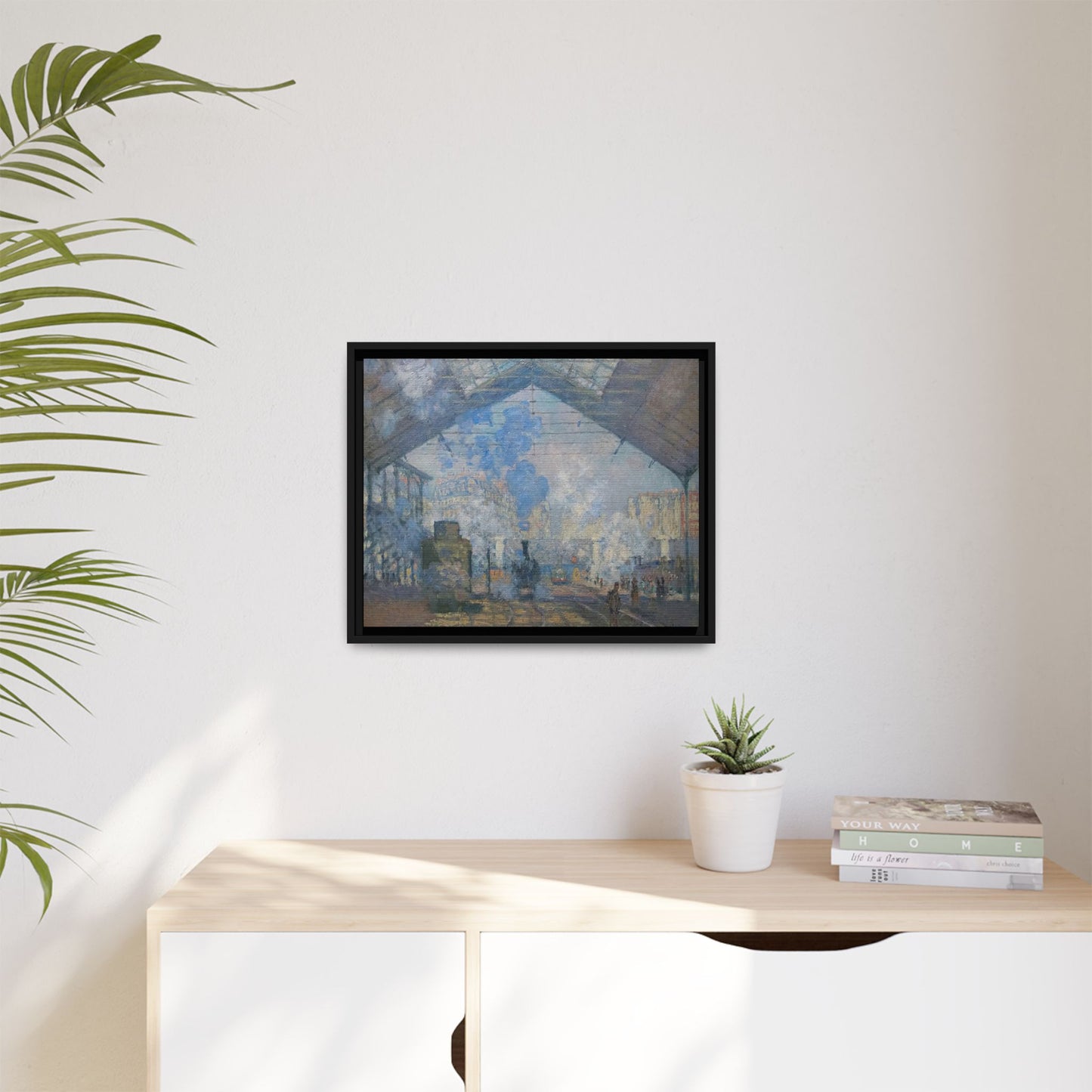 Monet, Claude - Le Gare Saint-Lazare (1877) - Matte Canvas, Framed