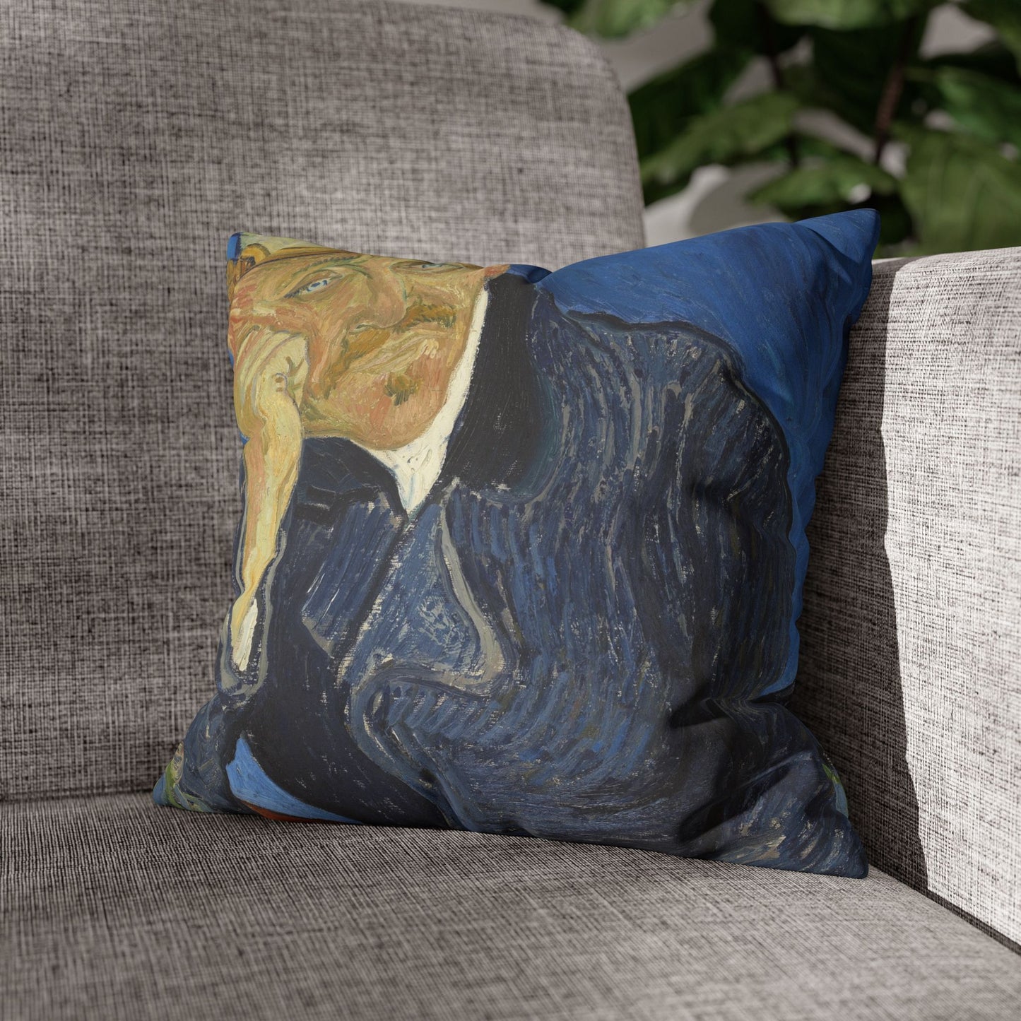 Van Gogh, Vincent - Portrait of Dr. Paul Gachet (1890) - Suede Square Pillowcase