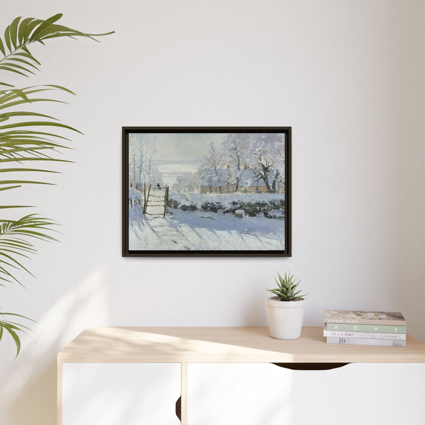 Monet, Claude - The Magpie (1868) - Matte Canvas, Framed